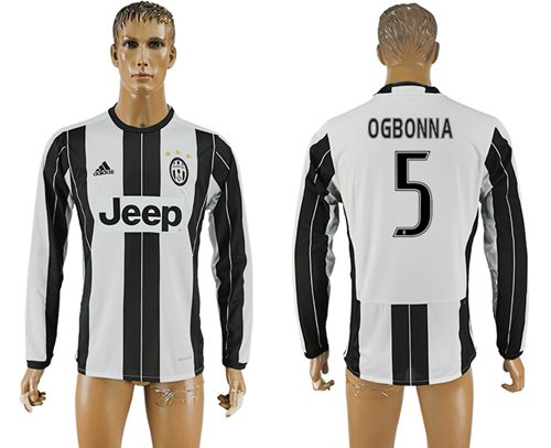 Juventus #5 Ogbonna Home Long Sleeves Soccer Club Jersey - Click Image to Close